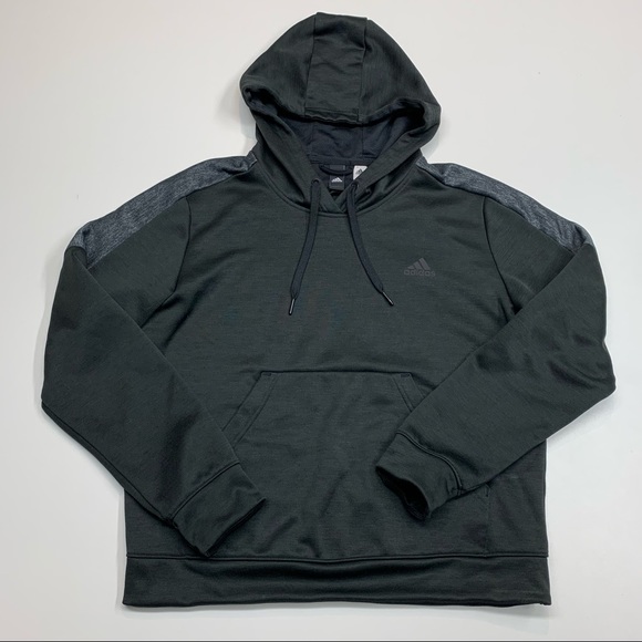 adidas Other - Adidas Hooded Fleece Sweatshirt - Black Gray - Boys Youth Size Large